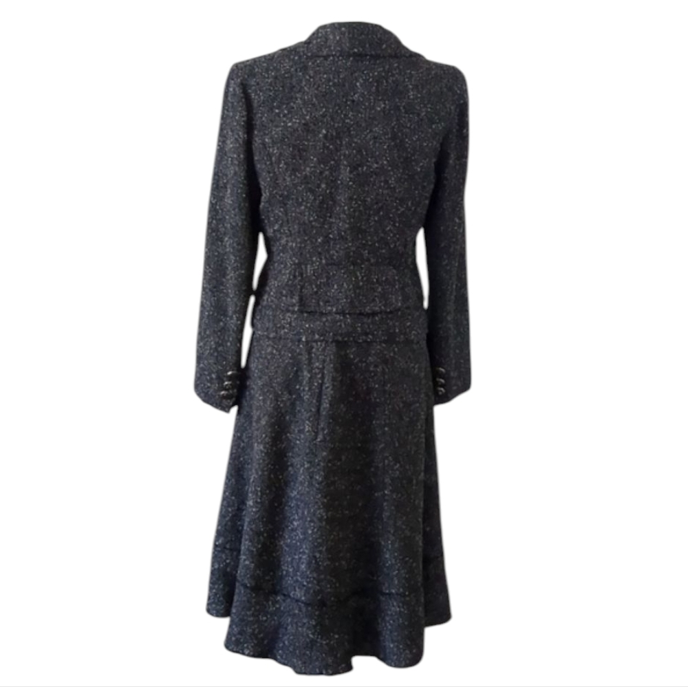 Cynthia Steffe Tweed Suit Charcoal Size 8 Blazer/ 14 Skirt - Picture 7 of 15